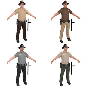 pack sheriff 3D model