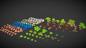3D model Stylized Environment Pack Low-poly 3D model