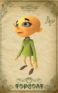 3d model figures topcoat buratino