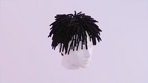 3D model King Von Medium Braided Dreads - Partly Bleached VR / AR /  low-poly