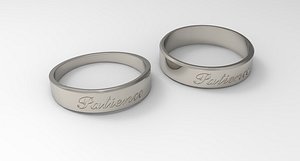3D model Patience Couple Ring Platinum