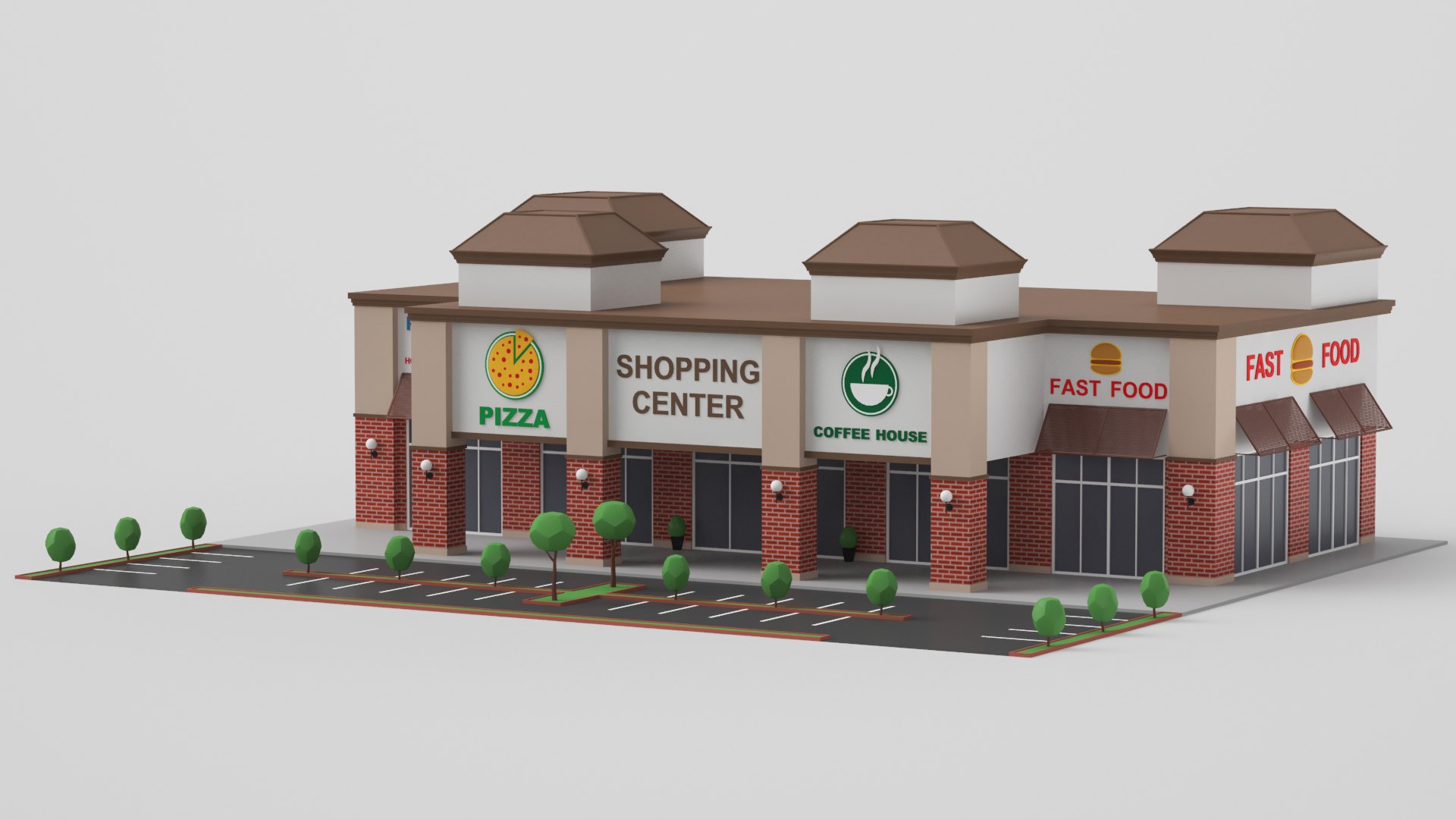 3D Low Poly Cartoon Shopping Center https://p.turbosquid.com/ts-thumb/Es/V3YXIk/X6/cartoonstripmall4/jpg/1663773373/1920x1080/fit_q87/25bff63eaca945aecac5a81b26e59ecd90fff94a/cartoonstripmall4.jpg