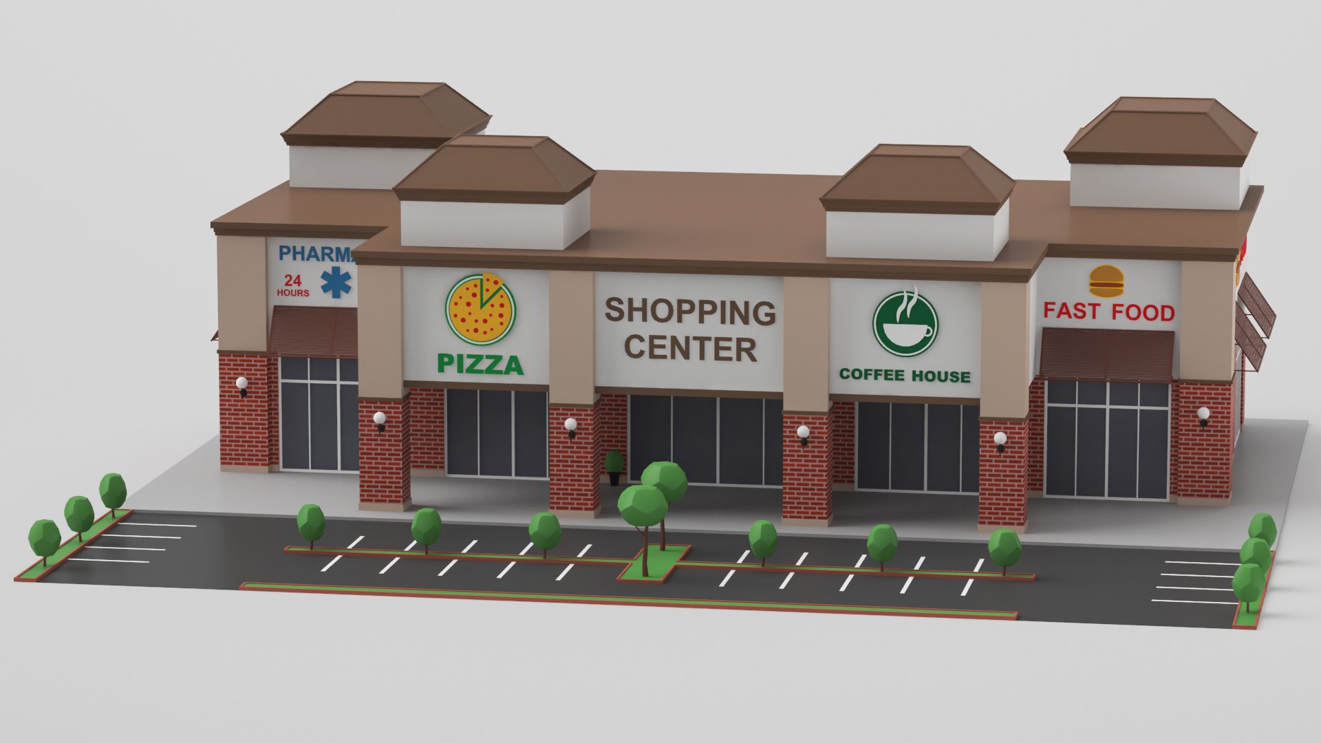 3D Low Poly Cartoon Shopping Center https://p.turbosquid.com/ts-thumb/Es/V3YXIk/fG/cartoonstripmall3/jpg/1663773374/1920x1080/fit_q87/bf88ec67ead18fadd6b61b9ba4fb26249dfbaaea/cartoonstripmall3.jpg