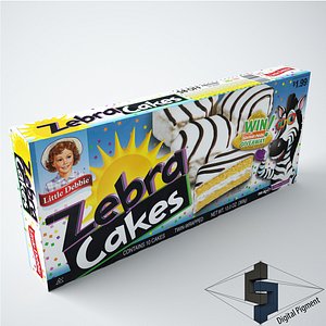3d model little zebra cakes