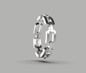 Futuristic Modular Link Ring 3D print model