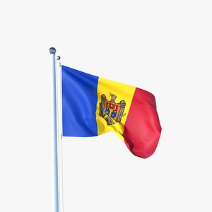 3D model Animated Flag of Moldova