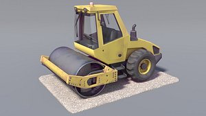 3d steamroller pbr model
