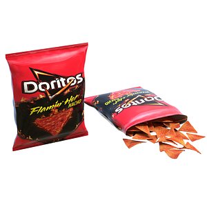 3D model Doritos flamin hot nacho