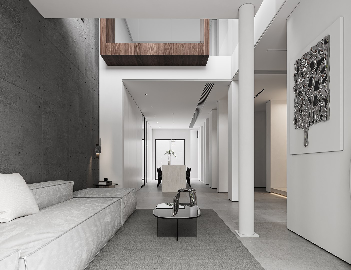 3D Hall Lobby Living Room Dining Room Kitchen Entrance Hallway Model ...
