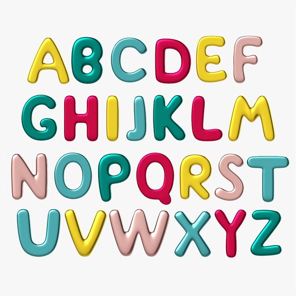 3D model Alphabet letters 02