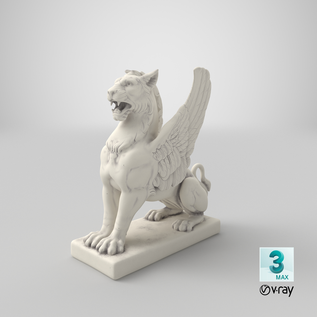 3D antique stone griffin statue model TurboSquid 1375434