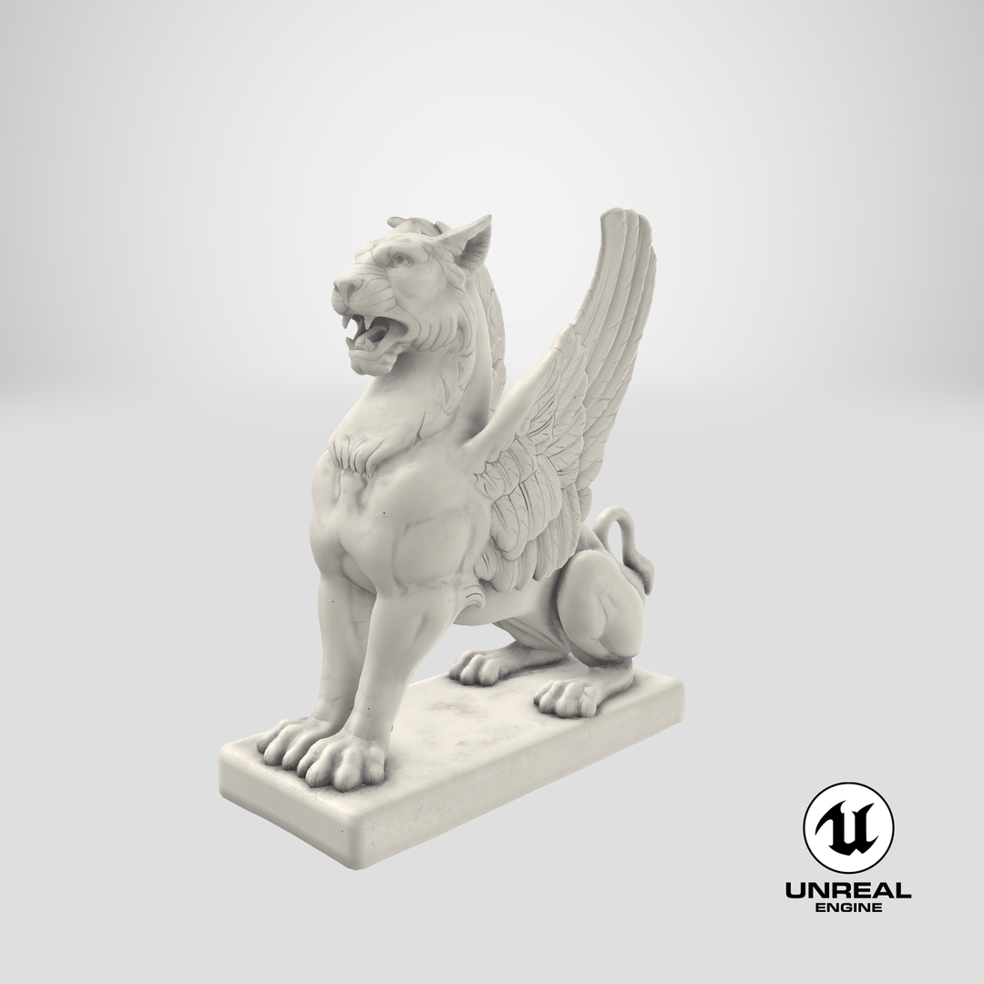 3D antique stone griffin statue model TurboSquid 1375434