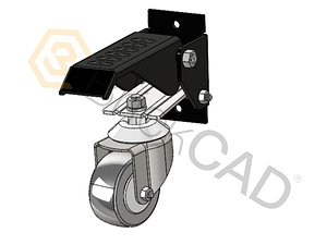 Retractable Leveling Caster Wheel 3D model
