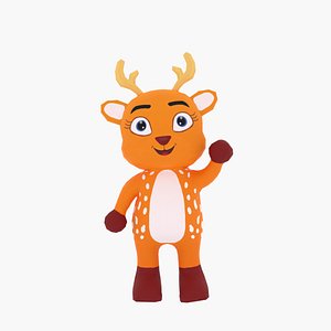 3D model Cartoon Deer Animated