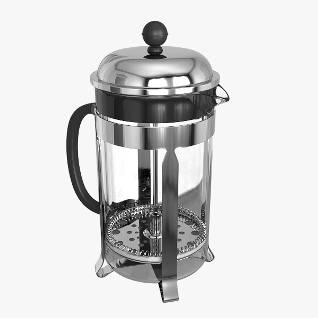 french press coffee maker 3d model