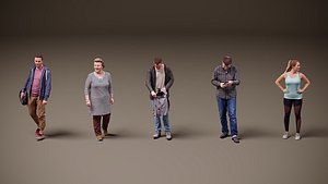 Collection of people x 5 16 3D model