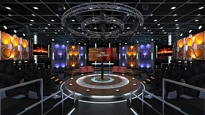 Virtual TV Studio Entertainment Set 3 3D model