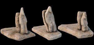 3D model stone totems kit pbr