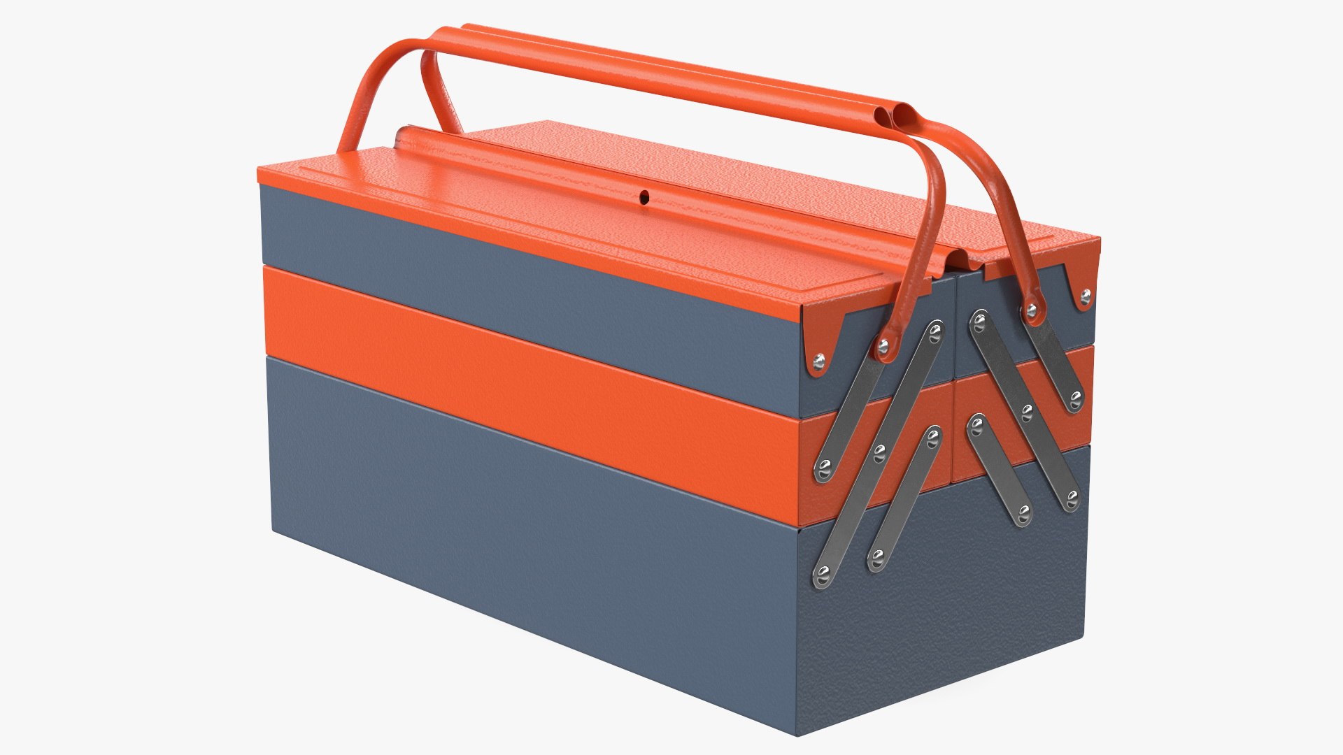 Metal Cantilever Tool Box Orange 3D model preview
