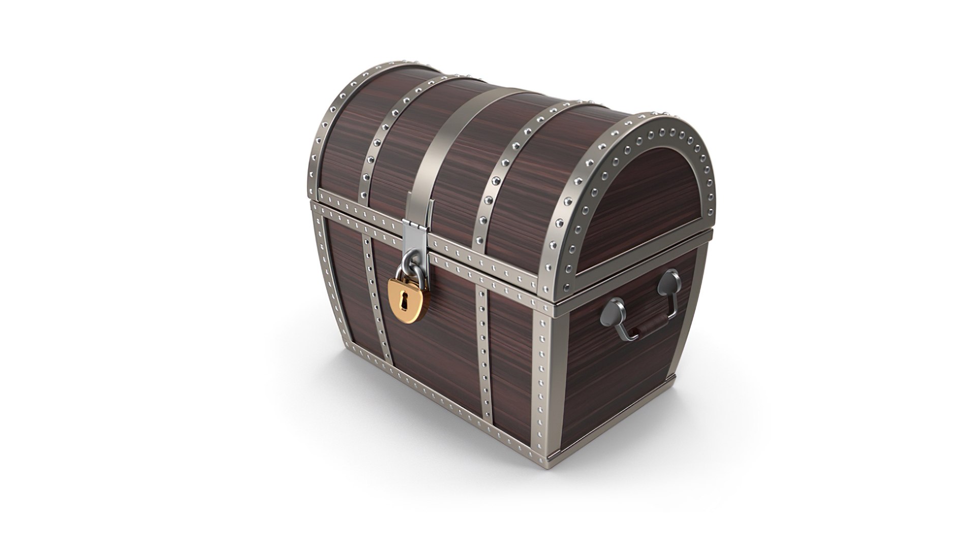 Closed Treasure Chest With Padlock 3D Model TurboSquid 2019214