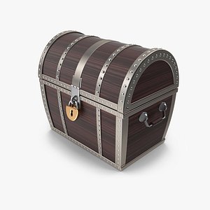 Closed Treasure Chest With Padlock
