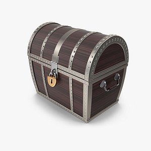 Closed Treasure Chest With Padlock