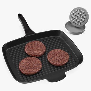 Burger Pan with Patty Press model