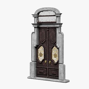 3D model Big Wooden Door With Ornates