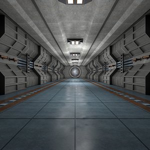 3D Futuristic Hallway
