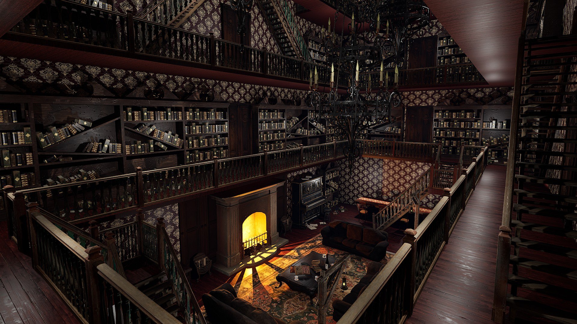 Whispering Shadows A Victorian Gothic Library 3D - TurboSquid 2399605