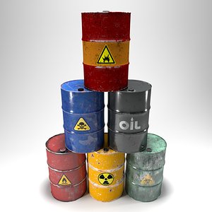 damaged barrels 3D model