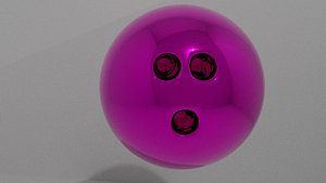 3D pink bowling ball