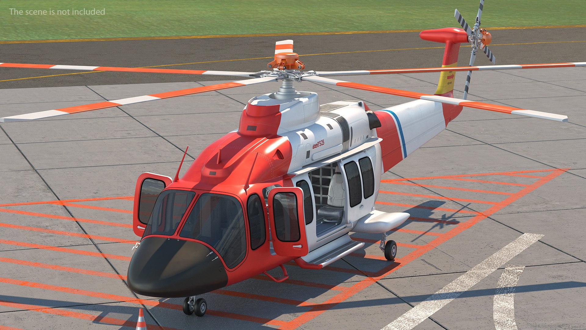 Bell 525 Relentless Paramedic Rigged 3D model preview