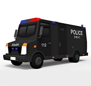 Cartoon Police Van 1 3D model