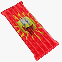 Red Inflatable Swimming Pool Air Transparent Mattress