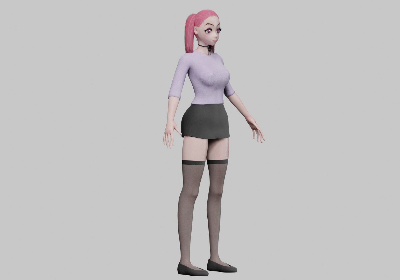 Standard Anime Girl V23078 3D Model - TurboSquid 2270499