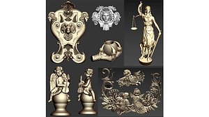 3D Collection of classical ornaments 04 model