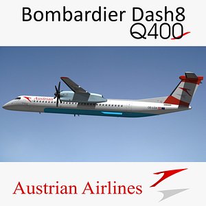 bombardier dash q400 austrian 3D model