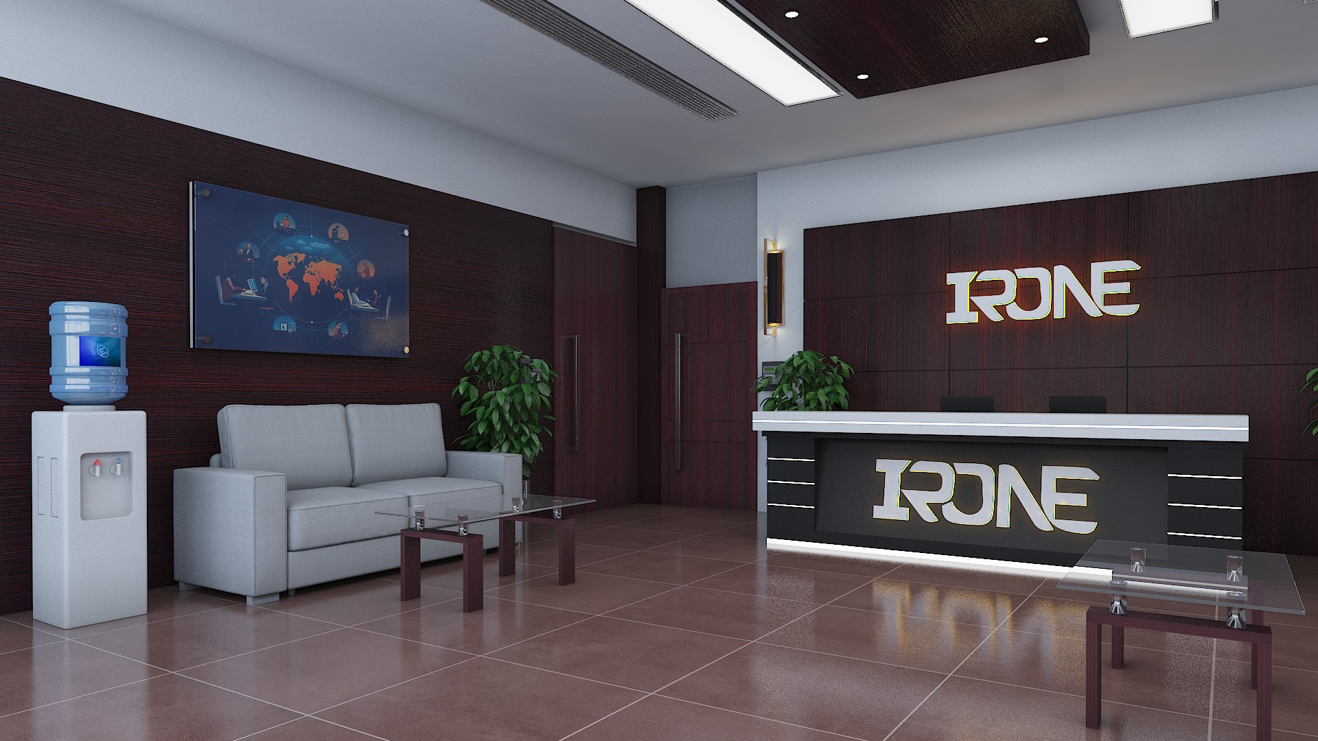 Office Reception Lobby 3D Model - TurboSquid 2244970