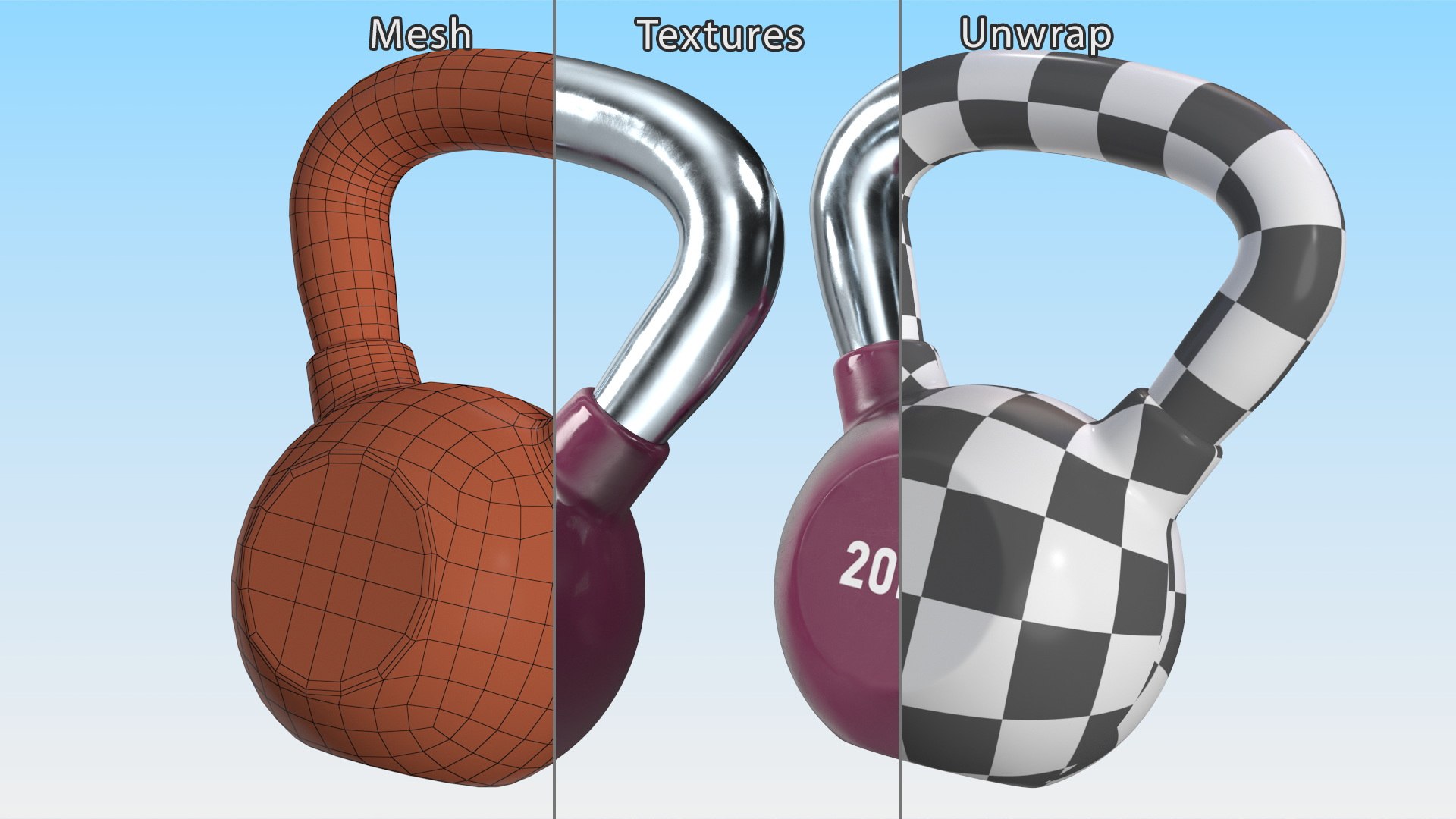 3D Vinyl Coated Metal Kettle Bell 20kg https://p.turbosquid.com/ts-thumb/Et/rnP5KL/bi/vinylcoatedmetalkettlebell20kgvray3dmodel012/jpg/1682603212/1920x1080/fit_q87/f22433057046489cf124051ce3192b0e81c7bff2/vinylcoatedmetalkettlebell20kgvray3dmodel012.jpg