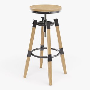 Adjustable Height Industrial Stool 02