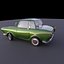 3D car cartoon rigged model