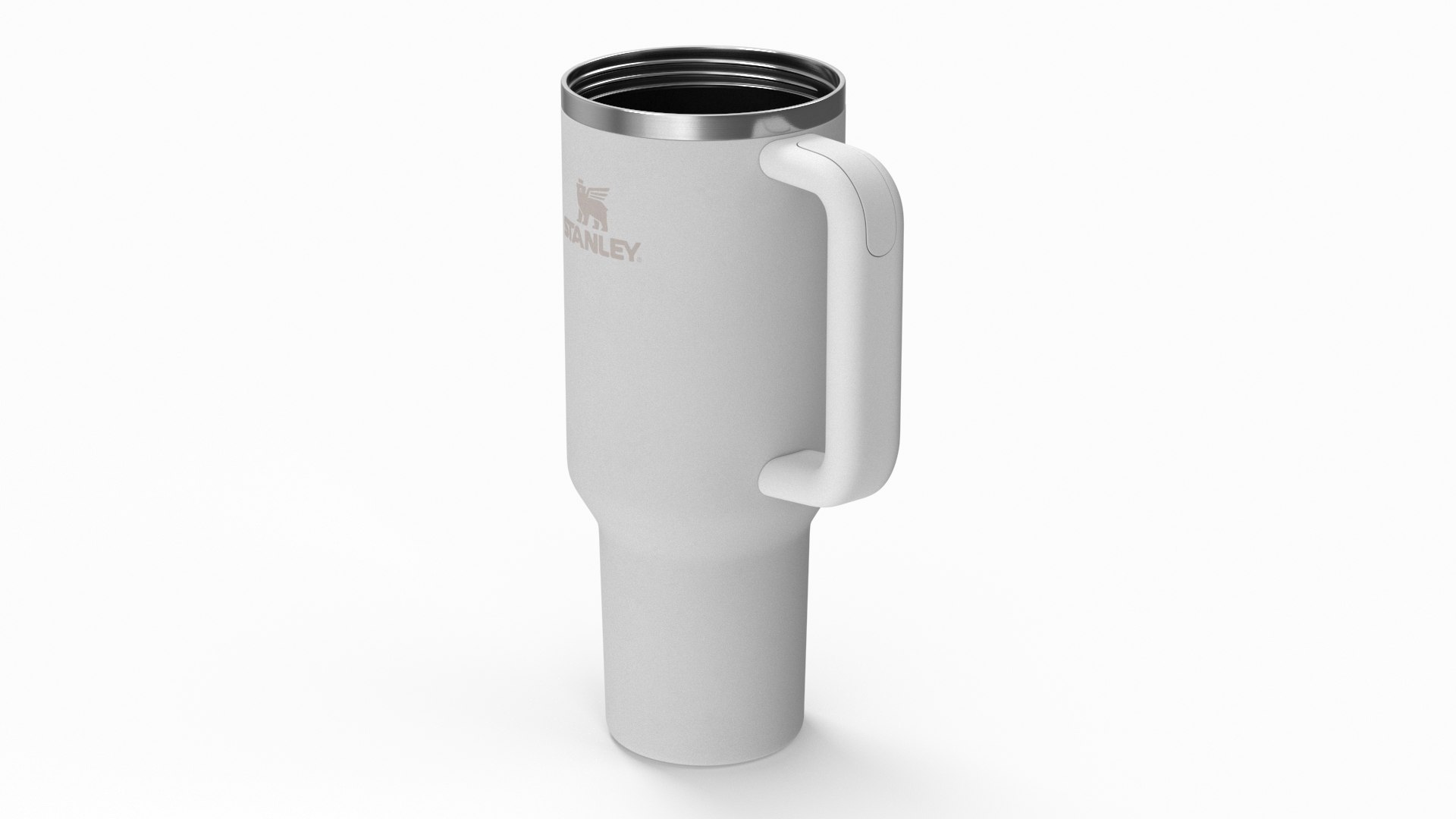Stanley Quencher Travel Tumbler White Open 3D model preview