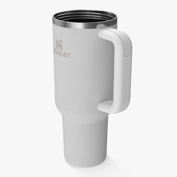 3D model Stanley Quencher Travel Tumbler White Open