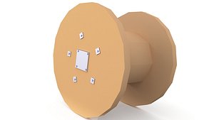 spool cable wooden 3D model