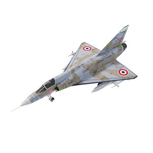 3D Dassault Mirage III lowpoly jet fighter model