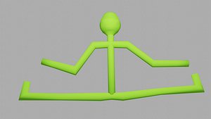 Rigged and Animated Stick Figure Blend and OBJ 3D model