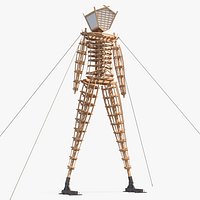 Wooden Art Statue Burning Man