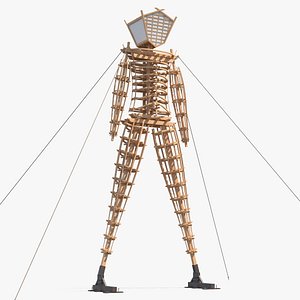 Wooden Art Statue Burning Man