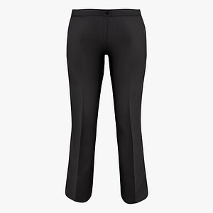 3D Formal Beige and Black Business Trousers model